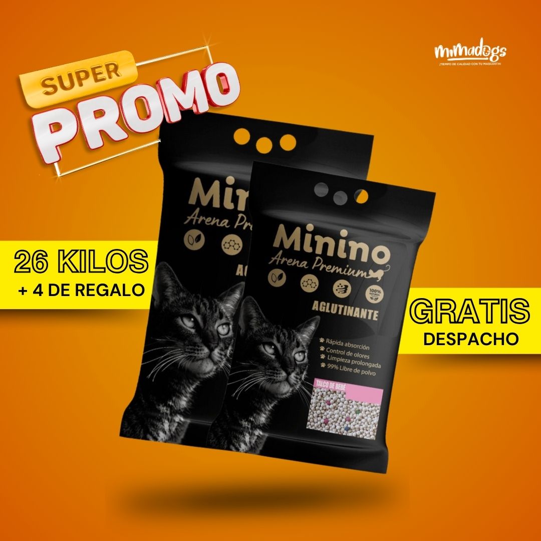 26 Kilos Arena Minino Premium + 4 Kilos de Regalo + Despacho Gratis