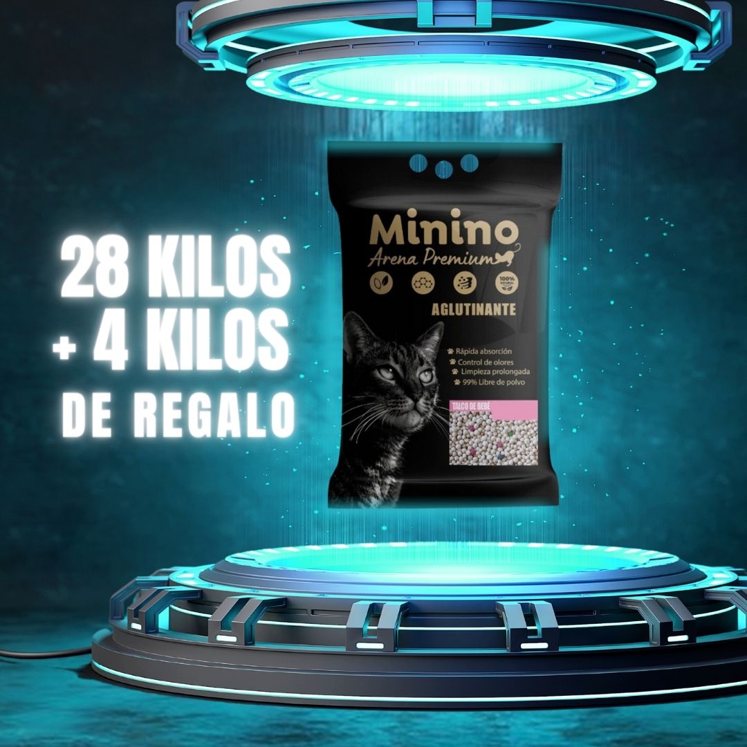 28 Kilos de Arena Minino Premium + 4 Kilos de Regalo