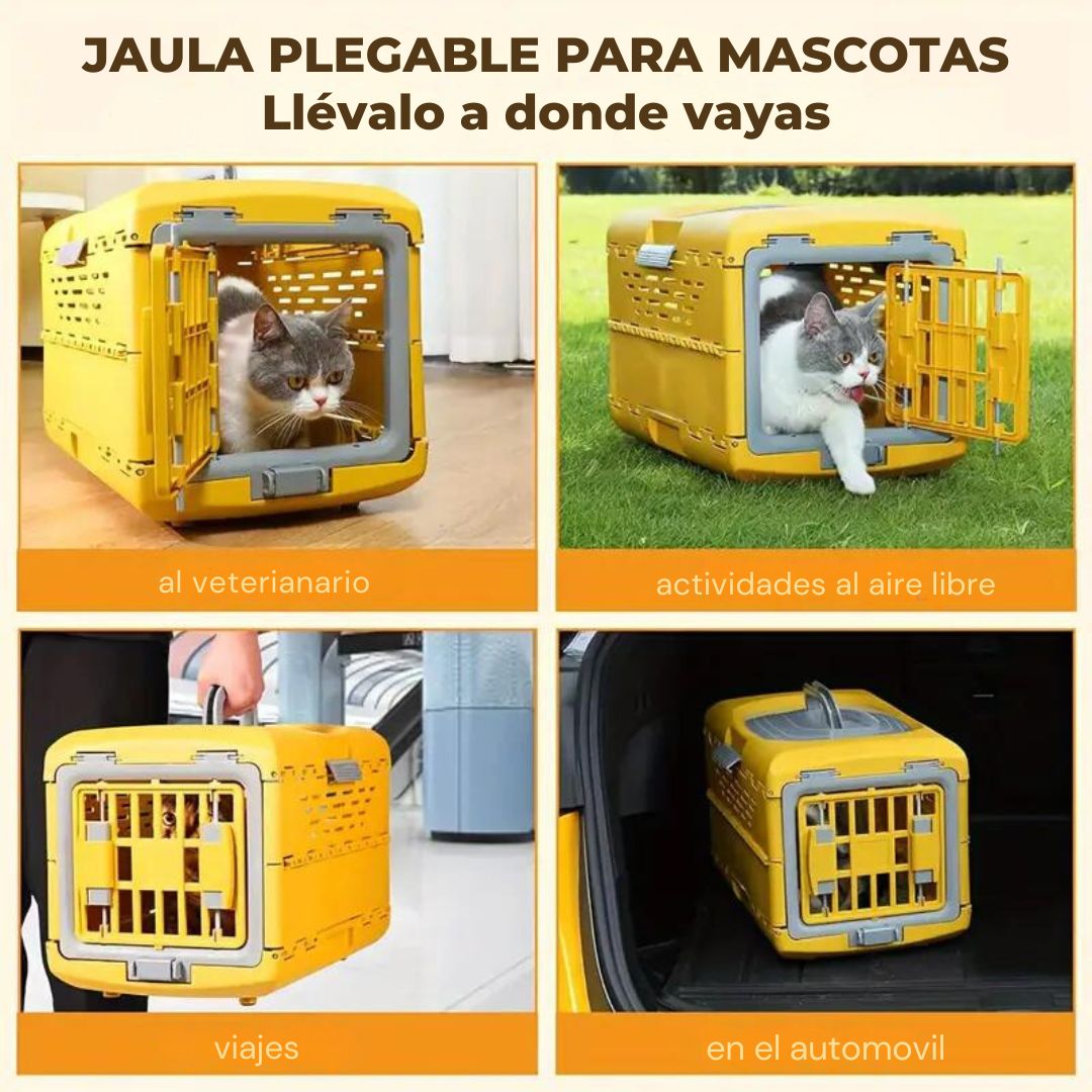 Transportadora Plegable para Gatos y Mascotas Pequeñas