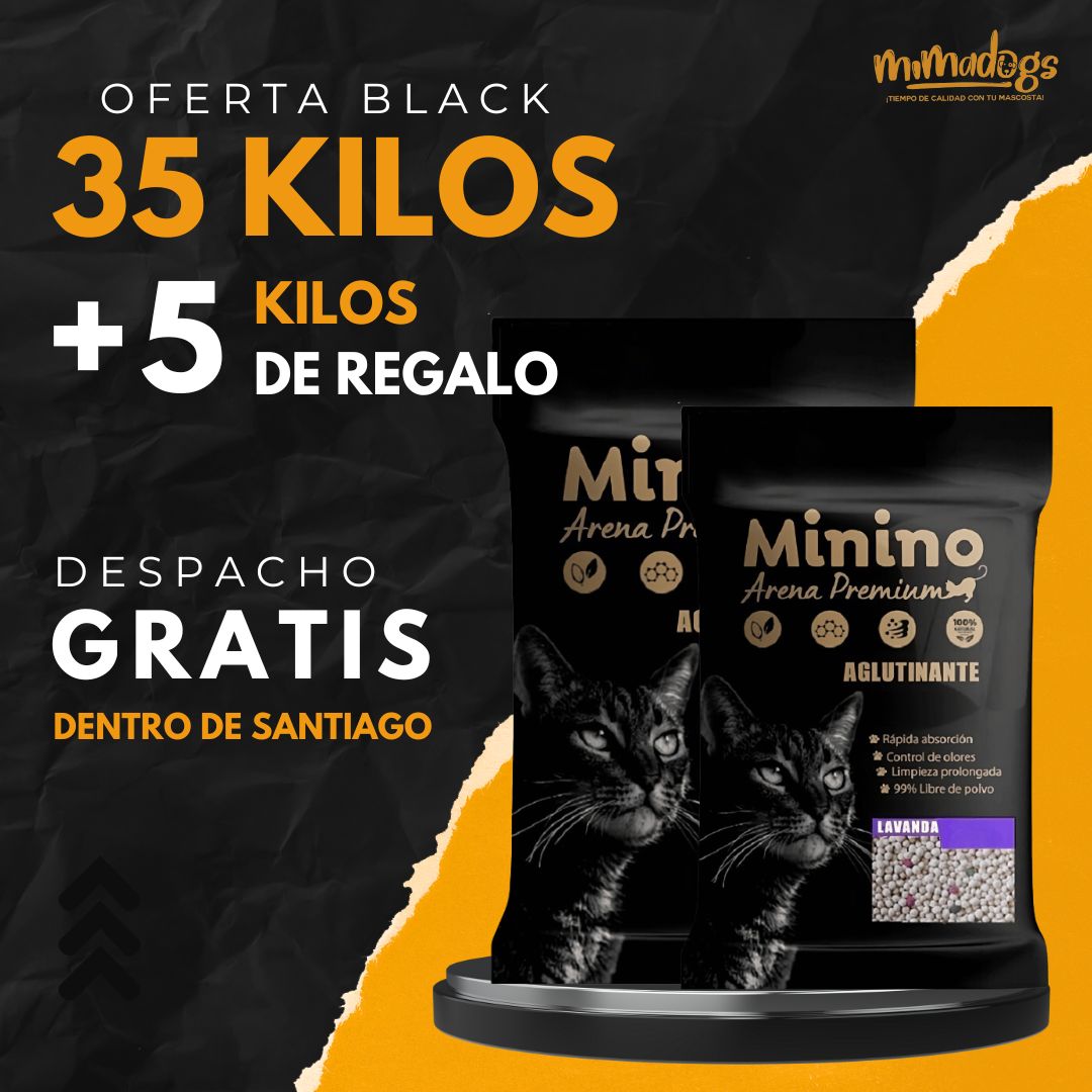 35 Kilos Arena Minino Premium + 5 Kilos de Regalo + Despacho Gratis